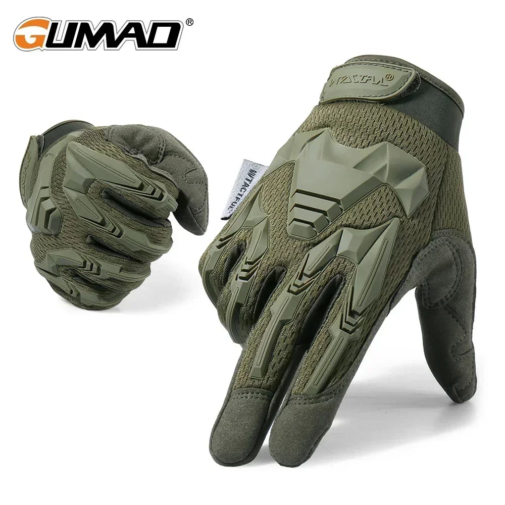 GUMAO Camo Tactical Gloves – Anti-Skid Full Finger Gloves for Hunting & Outdoor Sports