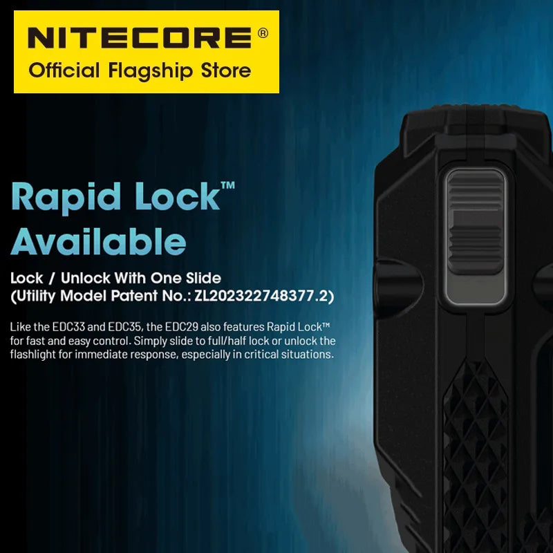 NITECORE EDC29 6500 Lumen Ultra-Slim USB-C Rechargeable Tactical Flashlight