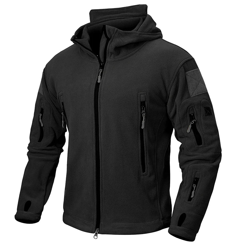 REFIRE GEAR Winter Tactical Fleece Jacket for Men – Warm Polar Outdoor Hoodie