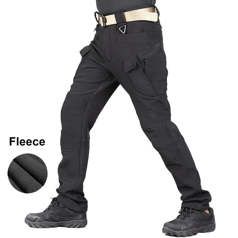 VIKTACTICAL Winter Softshell Thermal Hiking Pants - Fleece-Lined Waterproof Tactical Cargo Trousers