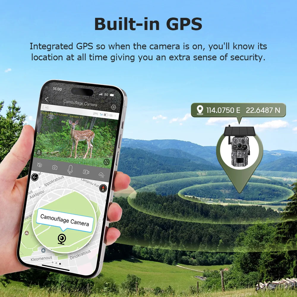 INQMEGA 5MP 4G 2K Trail Camera – PIR Motion Activated Night Vision Solar Hunting Cam