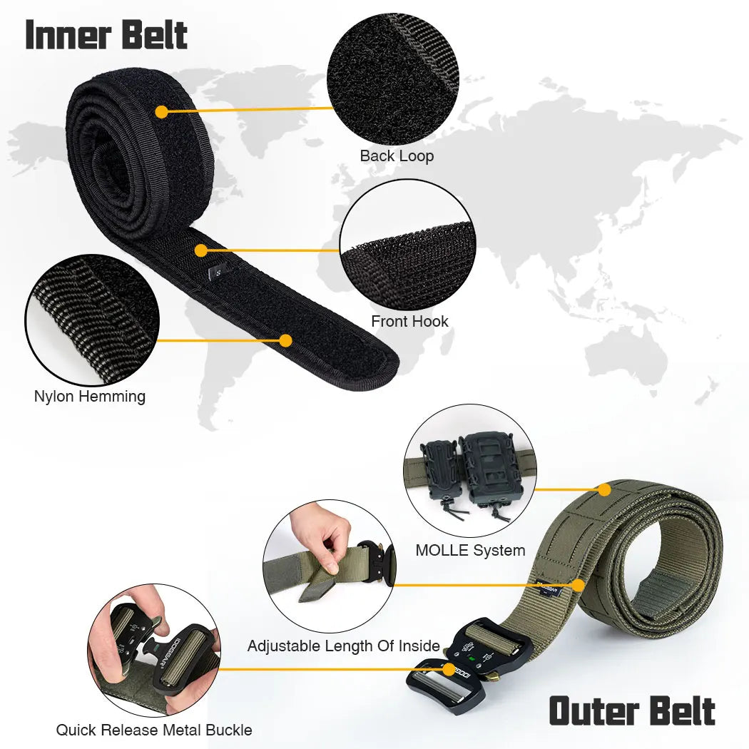IDOGEAR 2-Inch Quick Release Belt - MOLLE Hunting Belt System for NZ Outdoor Expeditions