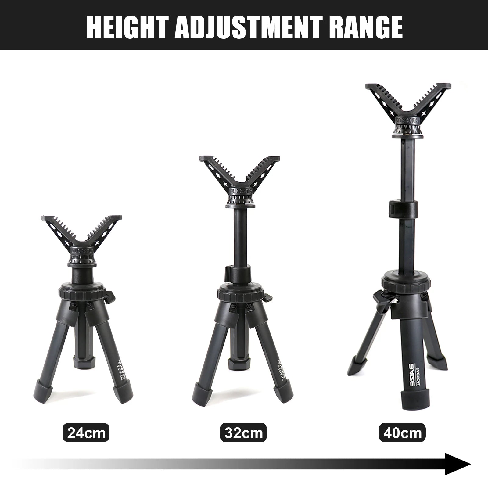 Portable Tactical Shooting Tripod – Adjustable Aluminium V Yoke Rifle Rest for Outdoor Use