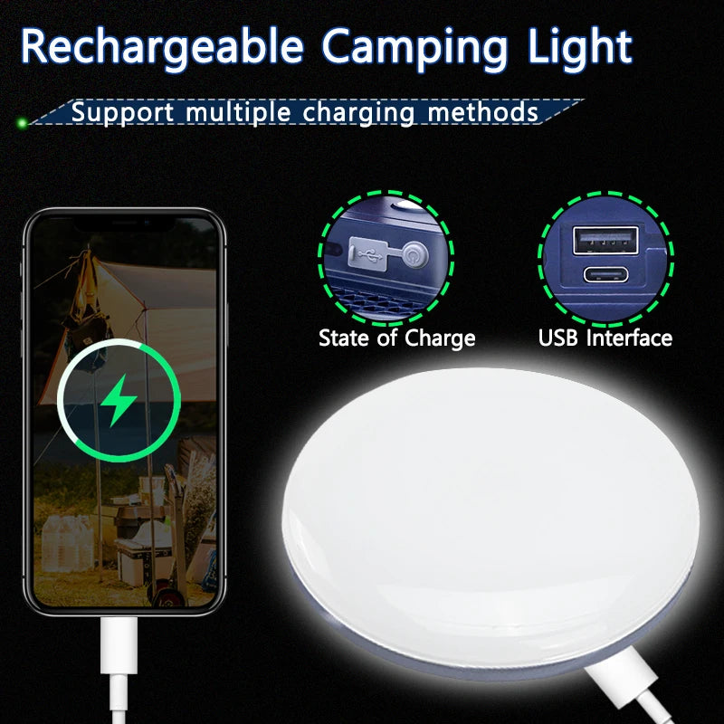 MOSLIGHTING Rechargeable Camping Lantern - Multi-Model LED Light with 15600mAh Battery
