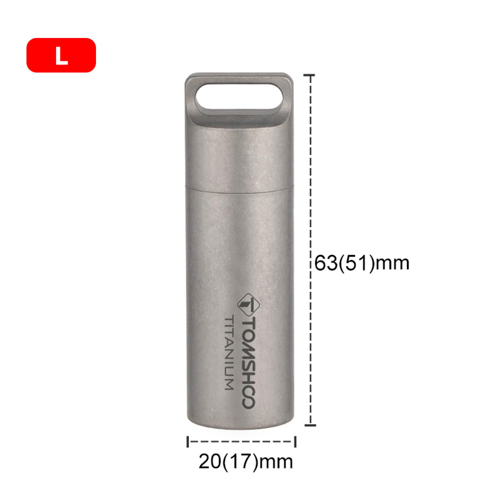 TOMSHOO Titanium Mini Waterproof Storage Pill Box – Lightweight EDC Container for Travel & Outdoor Use