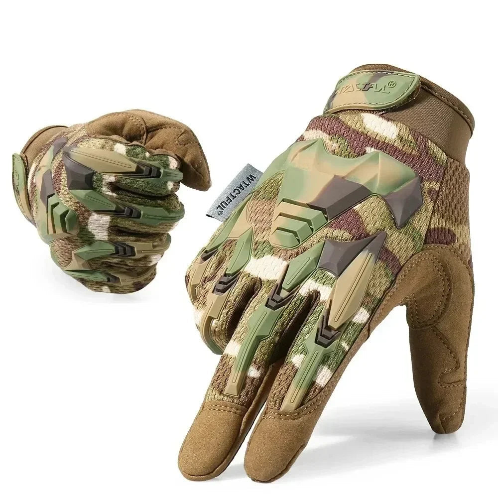 GUMAO Camo Tactical Gloves – Anti-Skid Full Finger Gloves for Hunting & Outdoor Sports