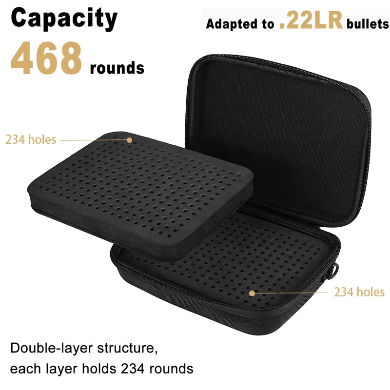 AIRSSON Ammo Pouch – 108/216/468 Round Storage Case for .223, 9mm, .22LR Ammunition