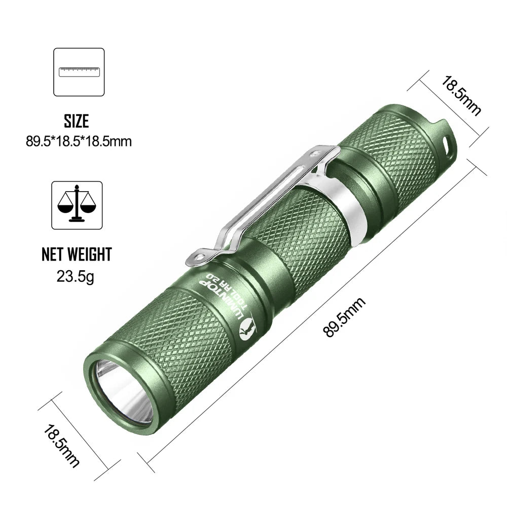 LUMINTOP TOOL AA 3.0 Green Flashlight – 900 Lumen Compact LED Torch for Outdoor and EDC
