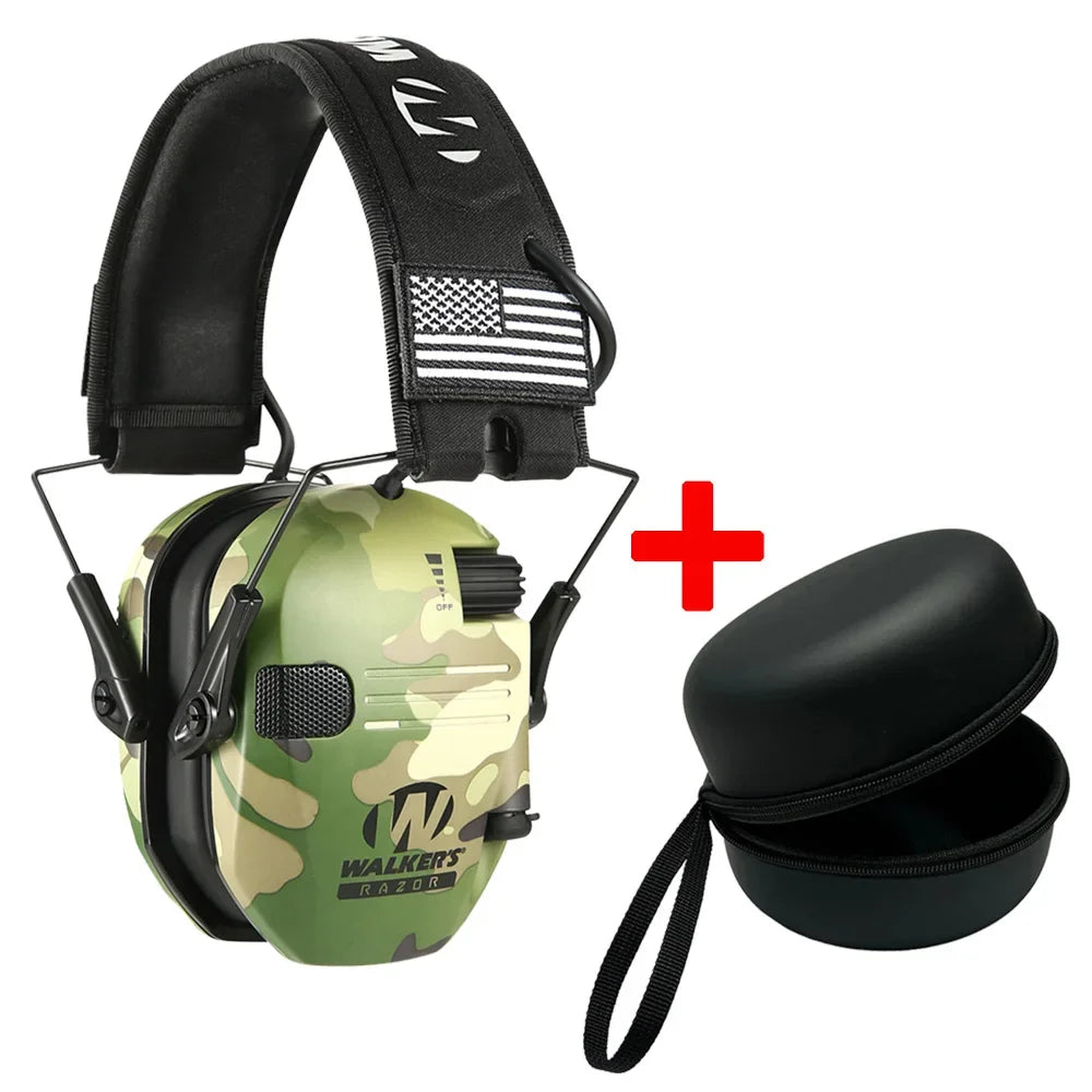 WALKER'S Razor Tactical Active Anti-Noise Earmuff with Bag – Electronic Hearing Protection for Hunting and Shooting