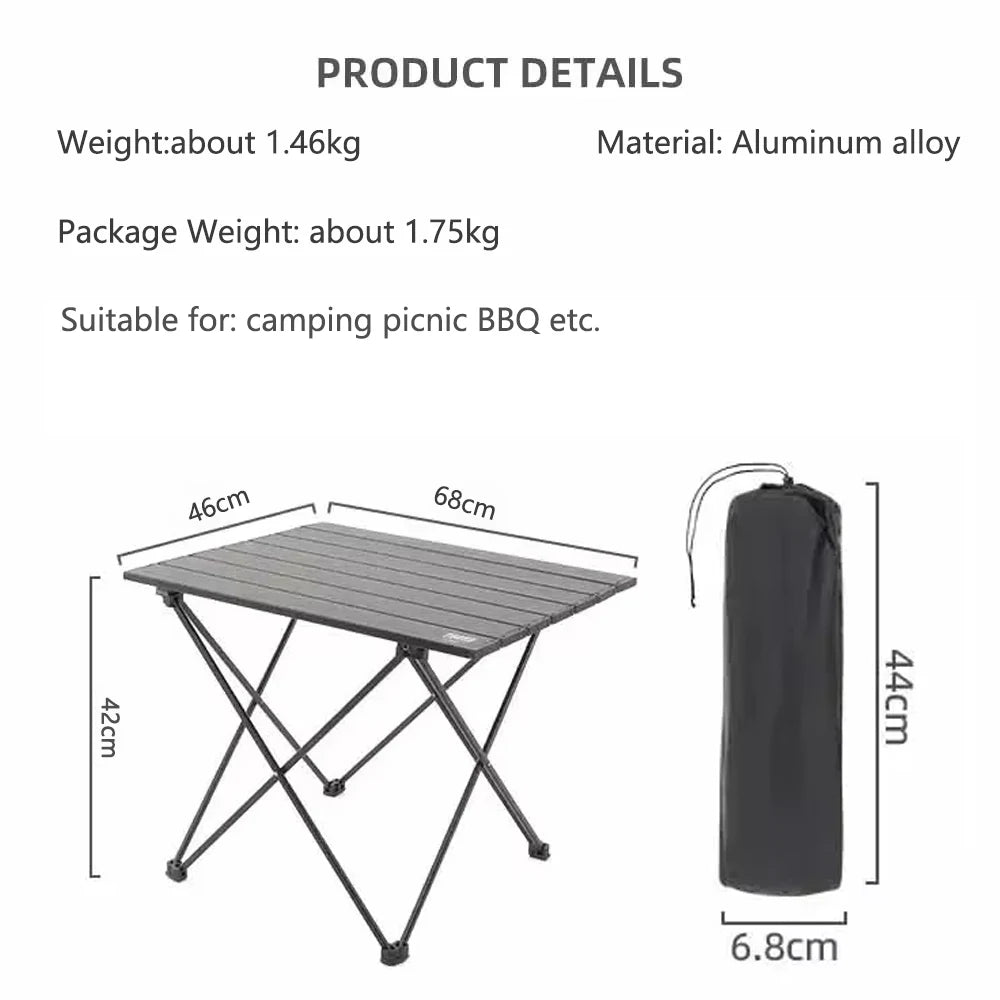 TARKA Outdoor Camping Folding Table – Portable Aluminium Desk for Picnic, BBQ & Travel