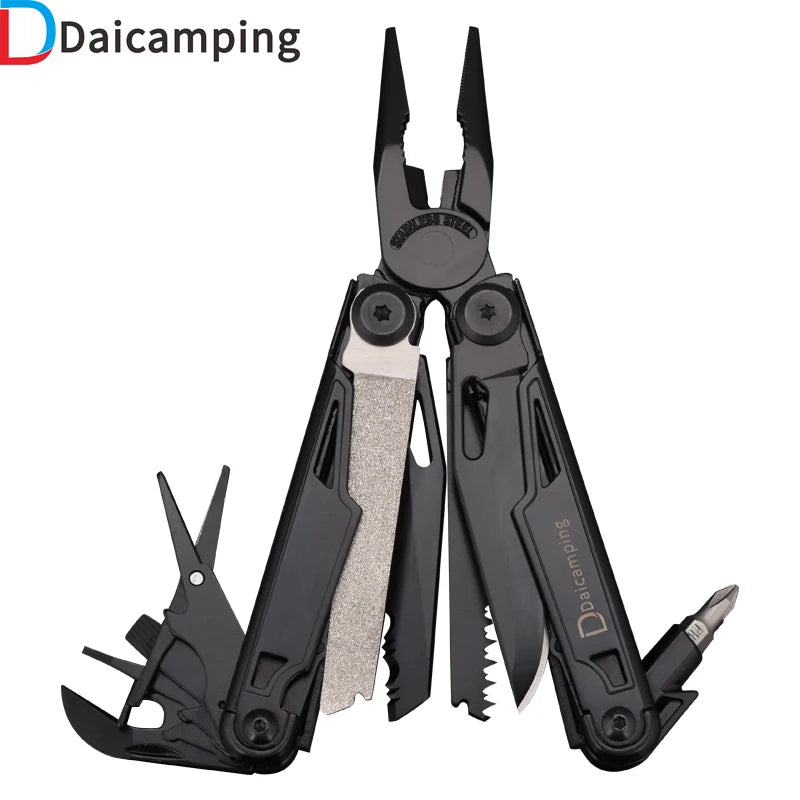 DAICAMPING DL1 Multi-Tool with Extra Cutter, Scissors, Saw, and Folding Knife for Camping and EDC