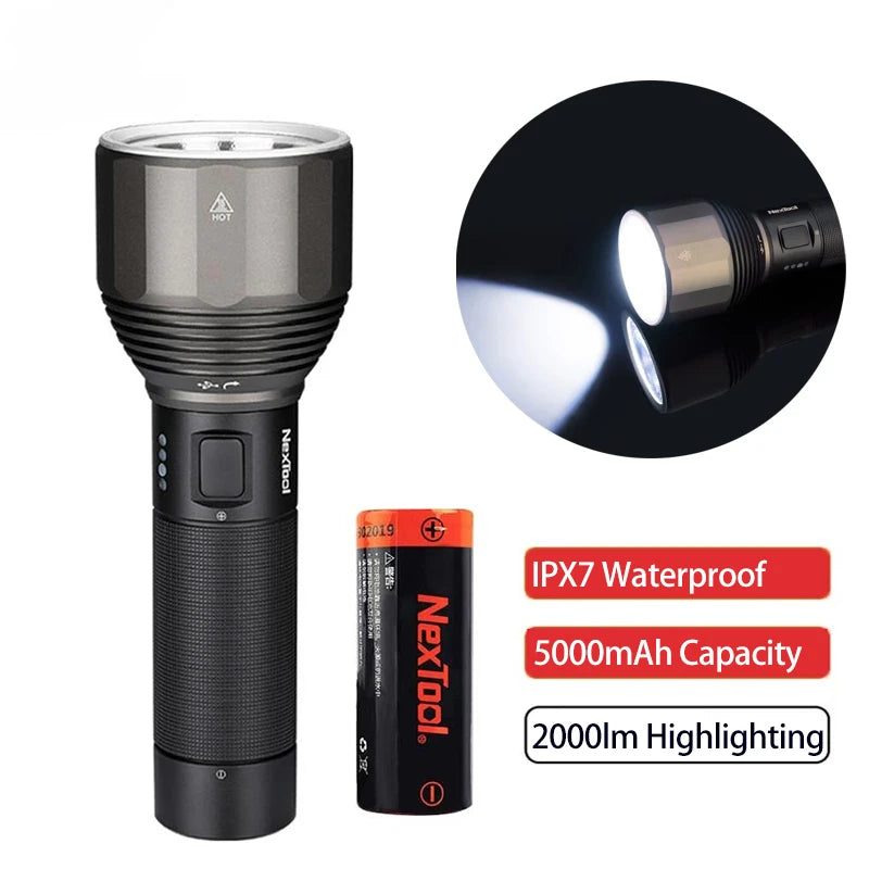 NEXTOOL Rechargeable LED Flashlight 2000LM IPX7 Outdoor Torch
