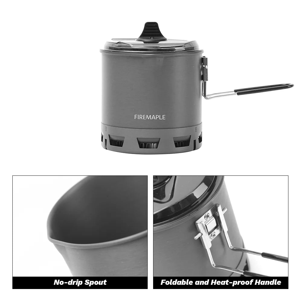 FIRE MAPLE G2 Petrel Ultralight Pot - 750ml Heat Exchanger for Extended Adventures