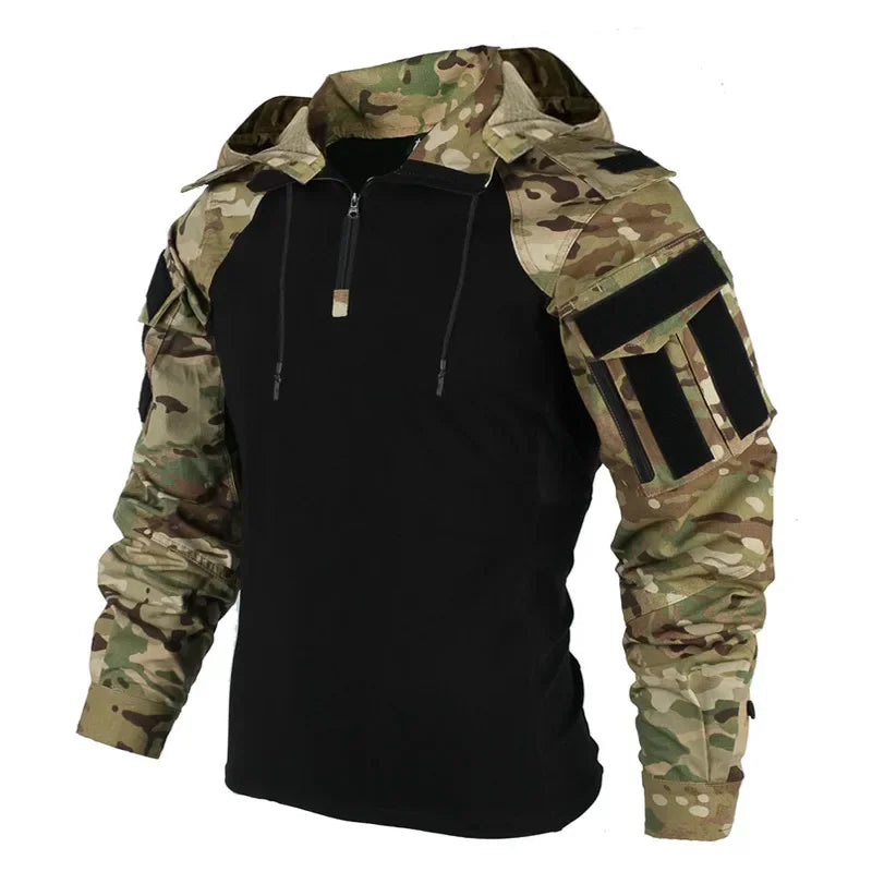 US Army CP Camouflage Multicam Combat T-Shirt - Tactical Cotton Shirt for Military & Outdoor Activities