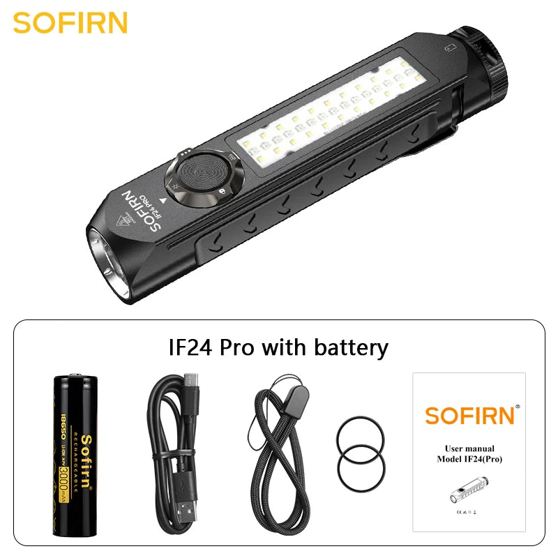 SOFIRN IF24 PRO USB-C Flashlight 1800lm RGB Light Magnetic Tail Outdoor Torch