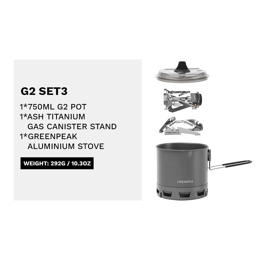 FIRE-MAPLE G2 Petrel Ultralight Pot – Lightweight Heat Exchanger Camping Pot (750ml)