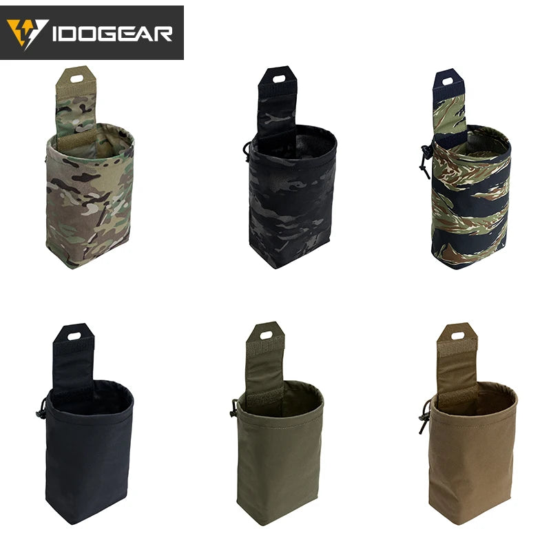 IDOGEAR Tactical Foldable Dump Pouch – MOLLE-Compatible Mini Drop Pouch for Hunting & Outdoor Use