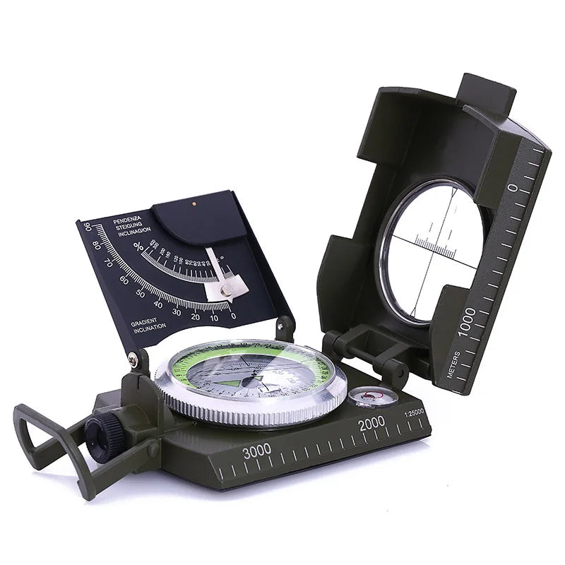 Multifunctional Military Compass Waterproof Metal Survival Tool with Fluorescent Dial