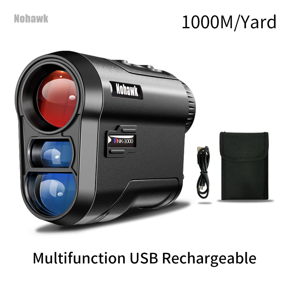 NOHAWK 600M 1000Y Golf Laser Rangefinder – Slope Compensation & Multifunctional Distance Meter
