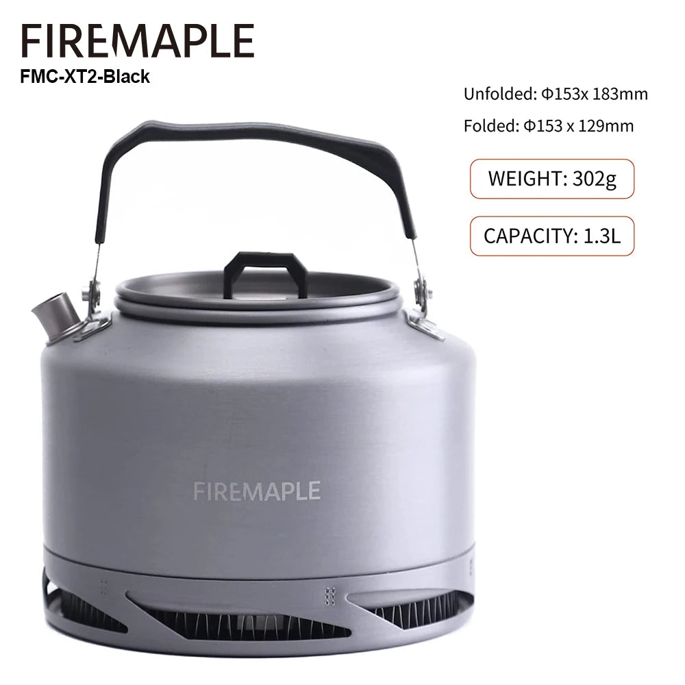FIRE MAPLE Hiking Teapot – Lightweight Heat Exchanger Camping Kettle (0.8L/1.3L) with Filter
