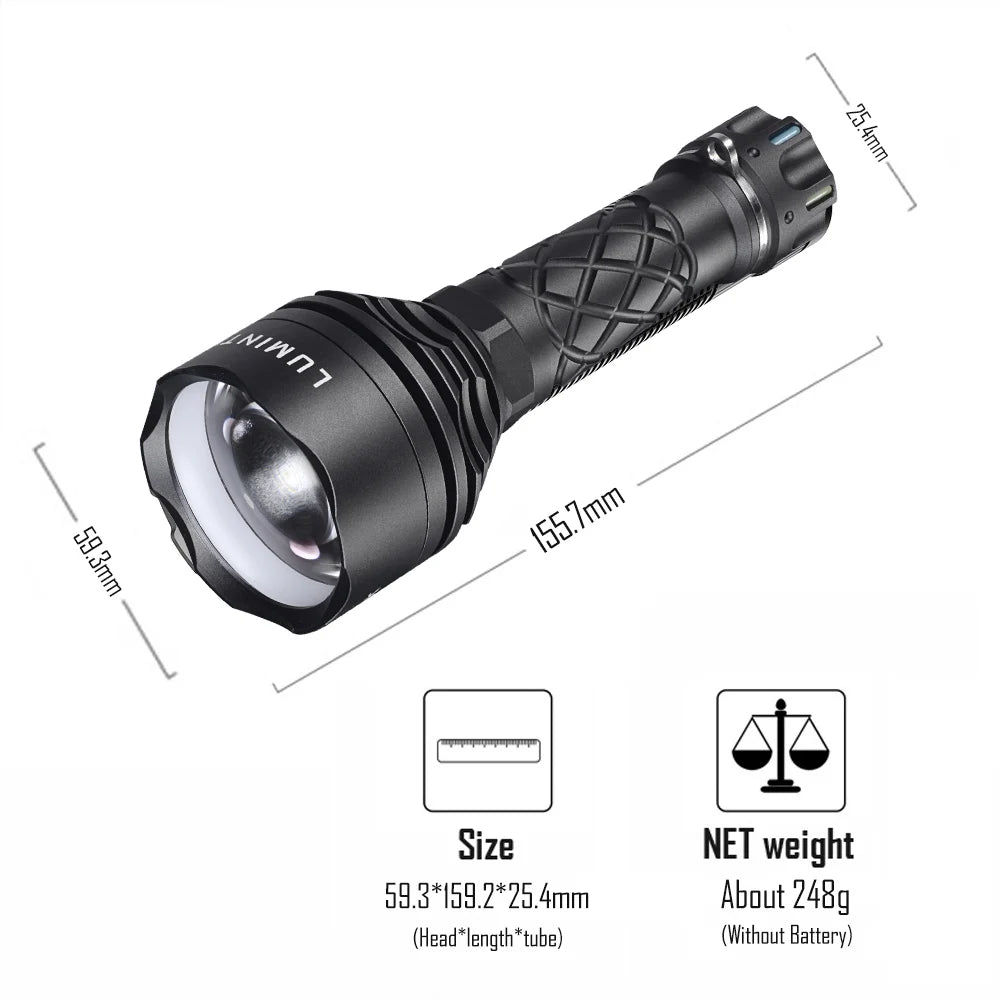 LUMINTOP THOR 3 LEP Flashlight – 2500m Beam Distance High-Intensity Torch for Outdoor Use