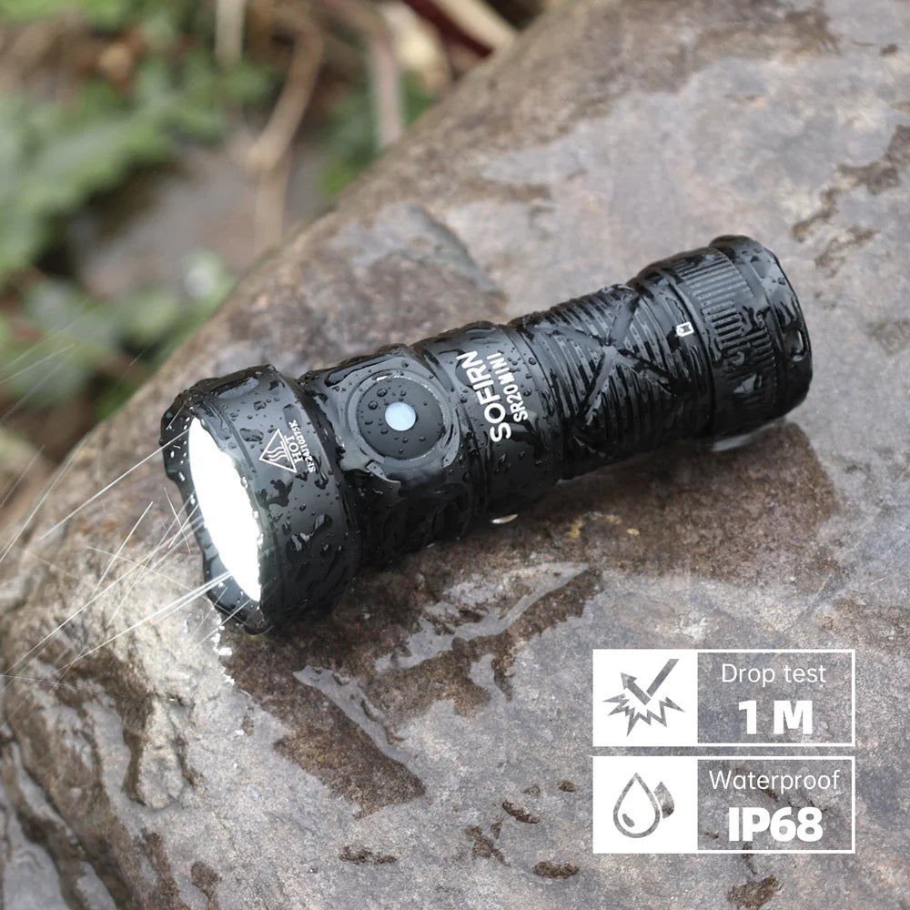 SOFIRN SR20 MINI Dual Light Flashlight - 1200 Lumen White & Red EDC Torch for NZ Hunting