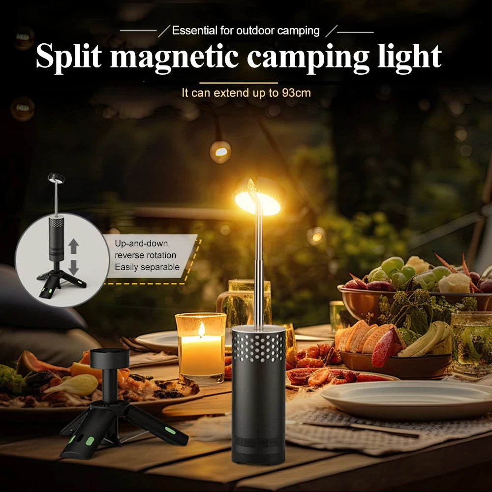 NEWSTYLE Telescopic LED Camping Lantern - Rechargeable Tripod Light with Flashlight Function