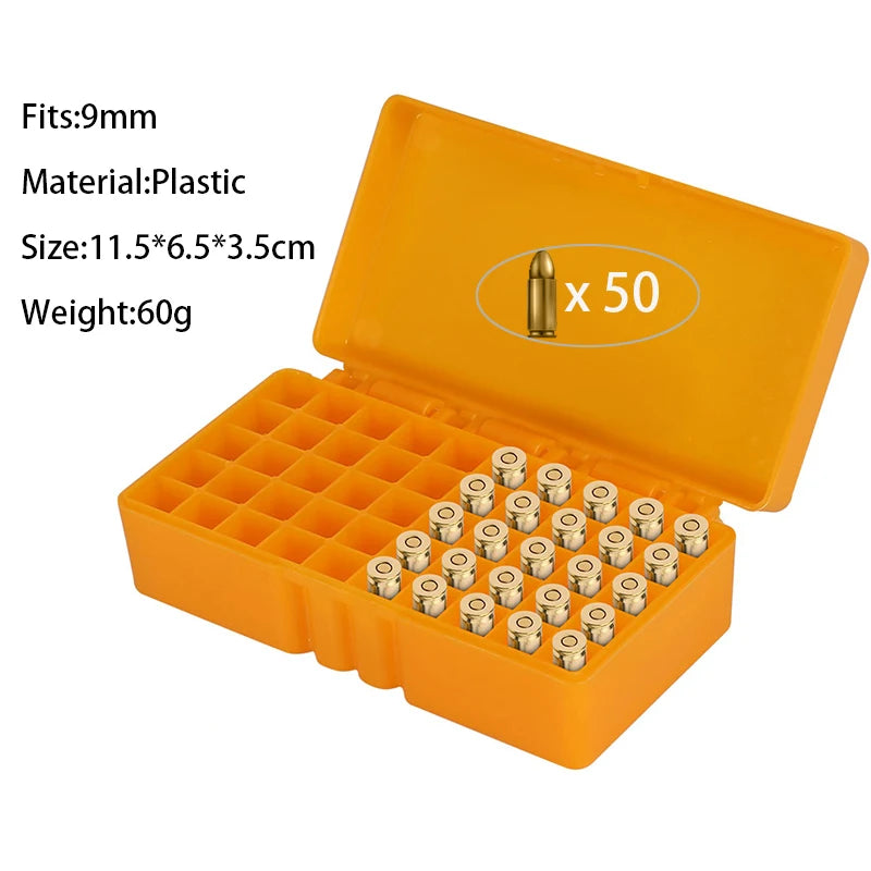 AIRSSON Ammunition Case – 50/100 Round Ammo Storage Box for .38super, 9mm, .223, 7.62x39