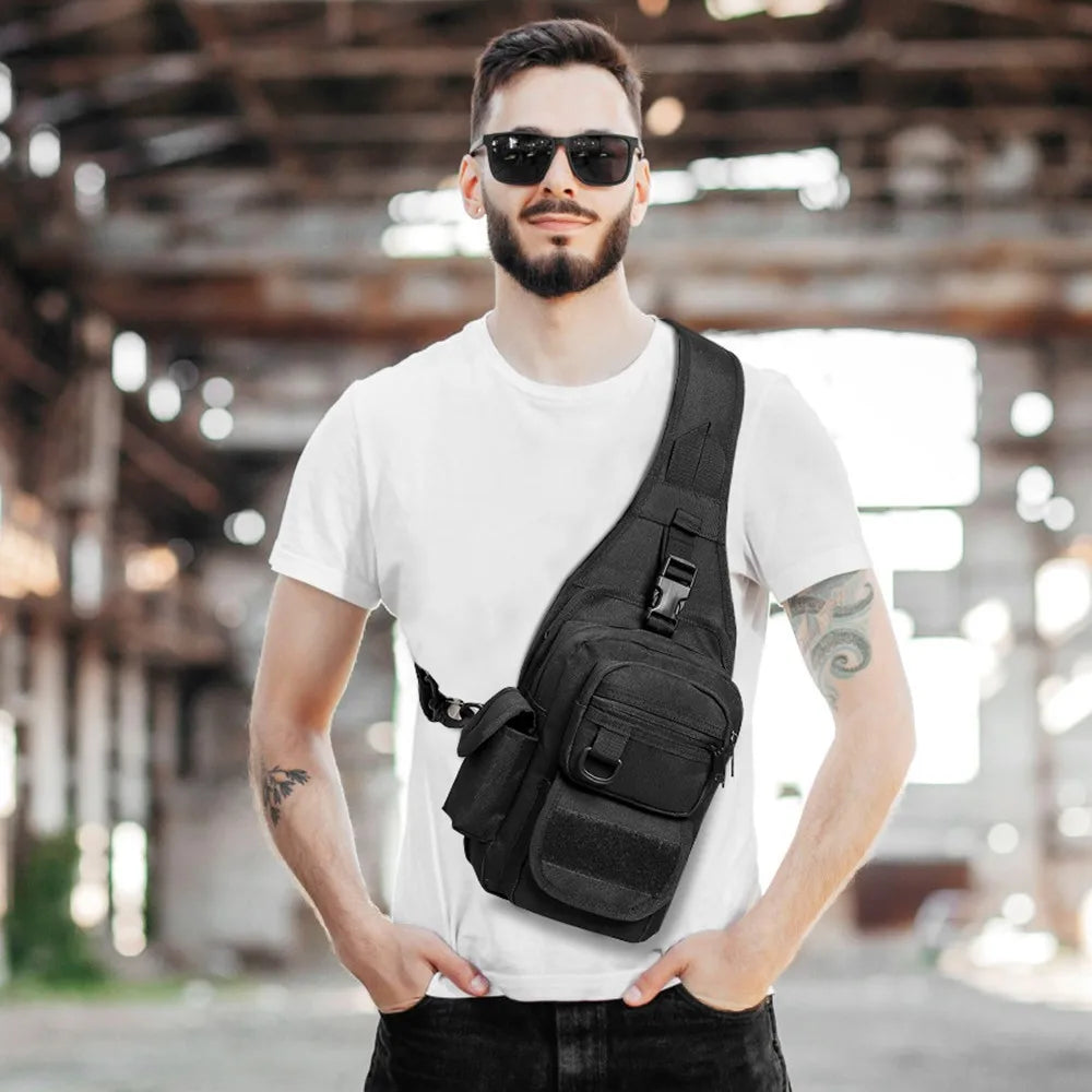 AIRSSON Men Casual Chest Bag – Universal Pistol Holster EDC Pouch for Hunting & Outdoor Sports