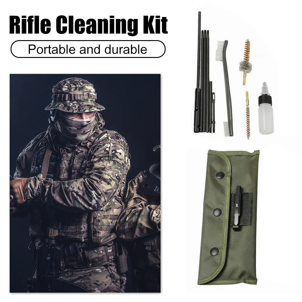 10-Piece Rifle & Pistol Cleaning Kit – .22 Cal, 5.56mm, .223, 22LR Gun Cleaner for Hunting & Airsoft