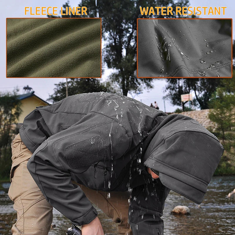 REFIRE GEAR Men's Waterproof Softshell Tactical Jacket - Fleece-Lined Hunting Windbreaker for NZ Conditions