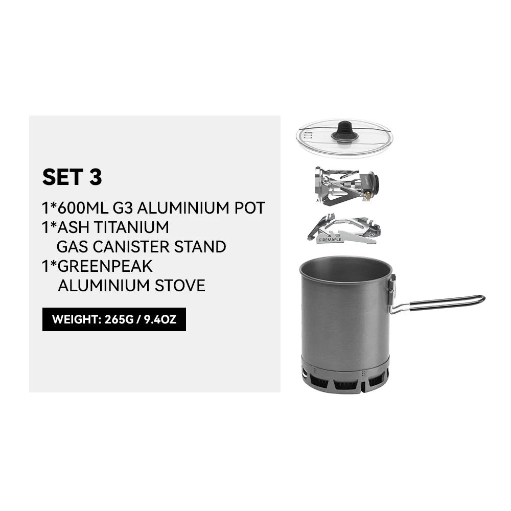 FIRE MAPLE Petrel Ultralight Cooking System - Complete Stove & Pot Set for NZ Hunting