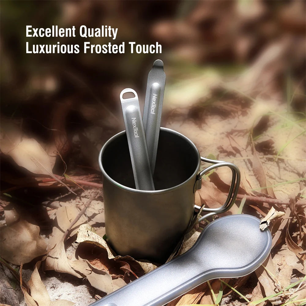 NEXTOOL Fork Spoon 2-in-1 Pure Titanium Spork for Camping and Outdoor Use