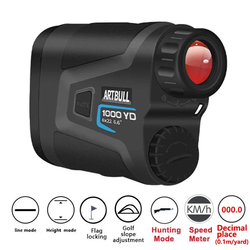ARTBULL Golf Laser Rangefinder 1000M with Slope & Flag Lock