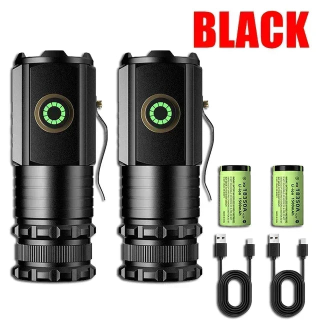 KDULIT 2000LM Mini EDC LED Flashlight – USB Rechargeable Keychain Torch for Camping & Hiking