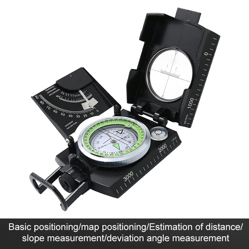 Multifunctional Military Compass Waterproof Metal Survival Tool with Fluorescent Dial