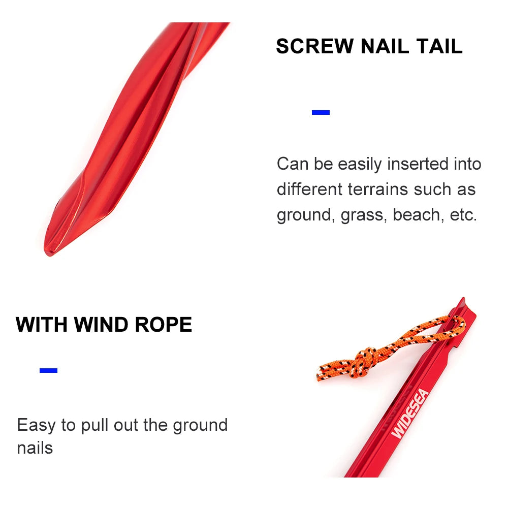 WIDESEA Camping Tent Pegs – 4-Piece Set for Hard Snow & Tough Terrain