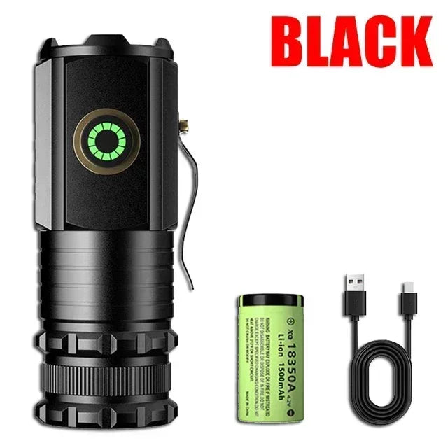 KDULIT 2000LM Mini EDC LED Flashlight – USB Rechargeable Keychain Torch for Camping & Hiking