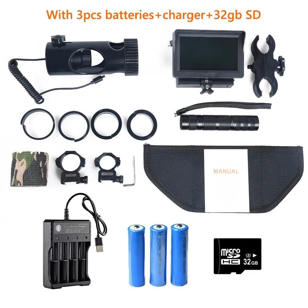 MEGAOREI 2 Night Vision Riflescope – HD 720P Video Recording and Infrared Flashlight