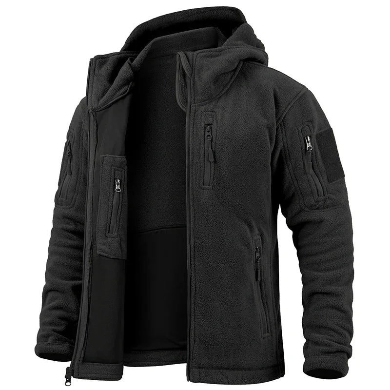 REFIRE GEAR Men's Hunting Fleece Jacket - Multi-Pocket Winter Outdoor Hoodie for NZ Expeditions