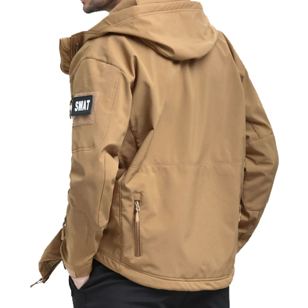 VIKTACTICAL Military Shark Skin Soft Shell Jacket - Tactical Waterproof Windbreaker with Hood for NZ Hunting
