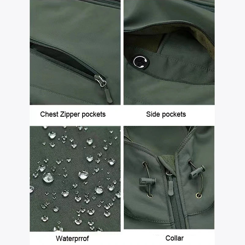 MAZEROUT Men's Winter Softshell Jacket & Cargo Trousers S-5XL