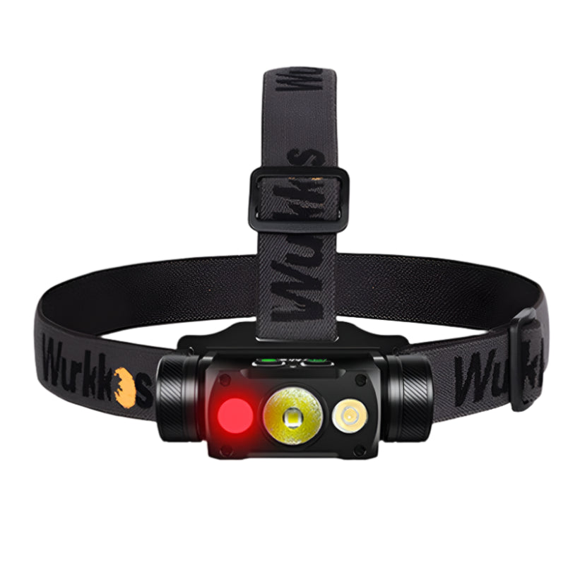 WURKKOS HD50 4000 Lumen USB-C Headlamp with White + Red Light and Magnetic Tail
