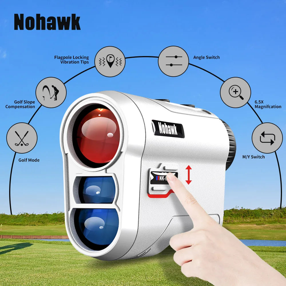 NOHAWK Multifunctional Golf Laser Rangefinder – Flag-Lock Slope Distance Meter for Hunting & Construction