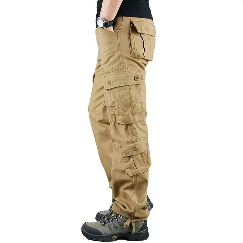 Men’s Tactical Camouflage Overalls – Multi-Pocket Cotton Cargo Work Pants for Fishing and Hunting