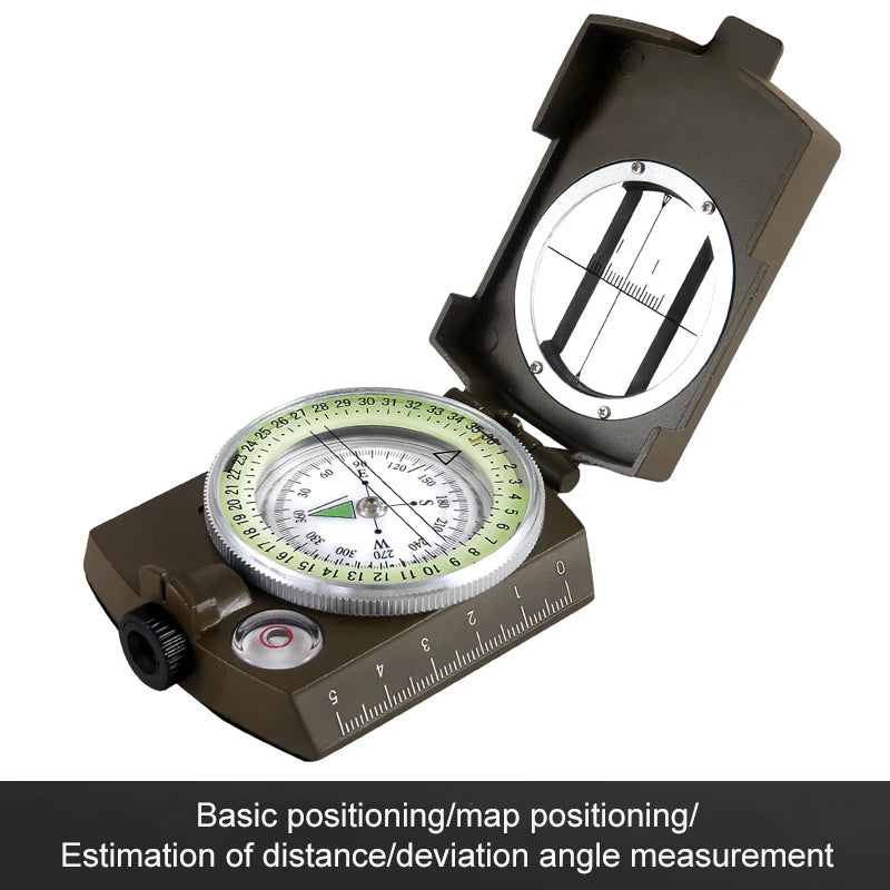 Multifunctional Military Compass Waterproof Metal Survival Tool with Fluorescent Dial