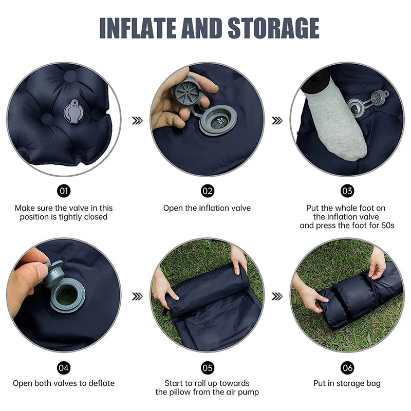 WEST TUNE Double Inflatable Mattress with Built-in Pillow Pump for Camping