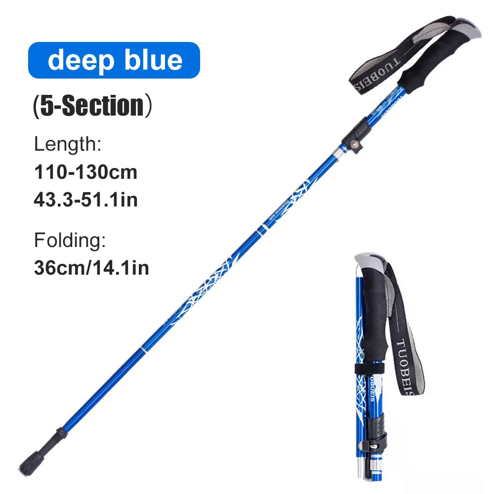 WESTTUNE 5-Section Telescopic Trekking Pole – Lightweight Adjustable Hiking & Walking Stick
