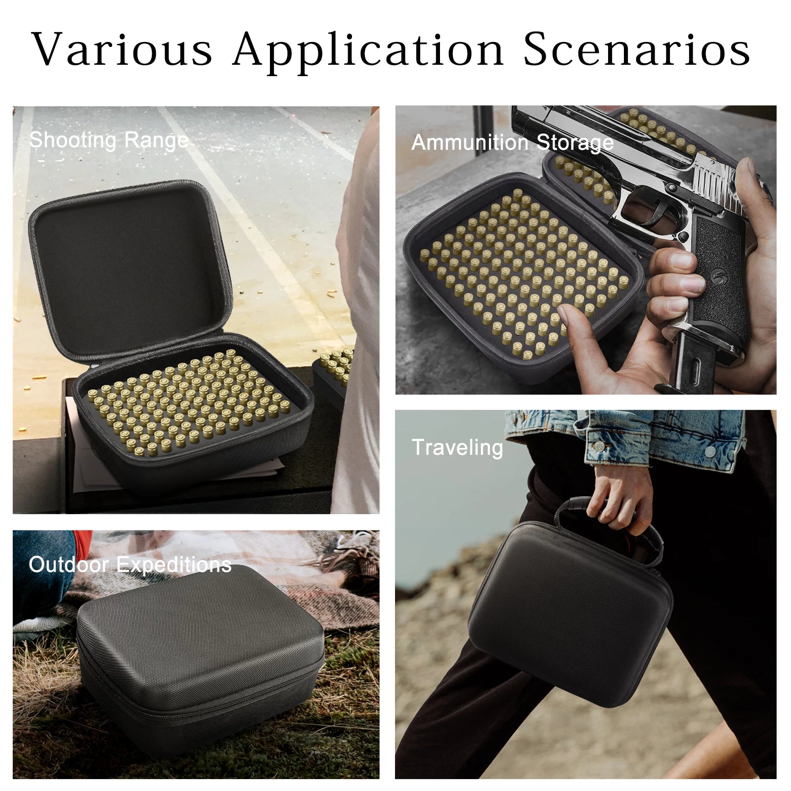280/216 Rounds Ammo Case – Portable Double-Layer 9mm Cartridge Pouch, Bullet Holder Outdoor Shooting