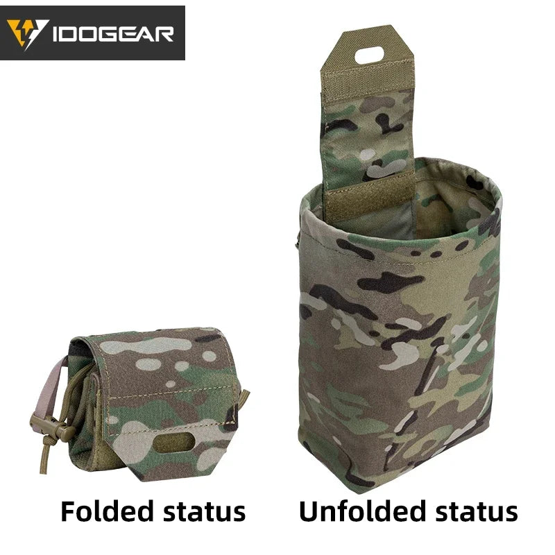 IDOGEAR Tactical Foldable Dump Pouch – MOLLE-Compatible Mini Drop Pouch for Hunting & Outdoor Use